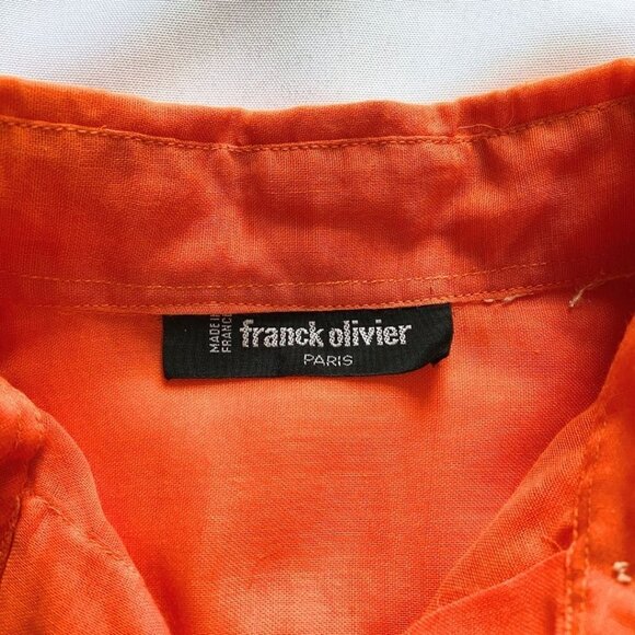 FRANCK OLIVIER PARIS ORANGE SHEER BUTTON DOWN SHIRT - 4 - Picture 5 of 8